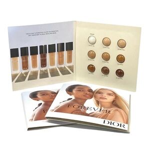 Dior Forever Skin Glow Foundation 1 Primer 8 Shades Sample Card 9x0.5ml Lot of 3